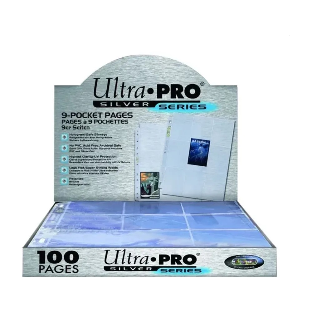 Hojas 9 bolsillos Silver Ultra Pro — Paquete de 100
