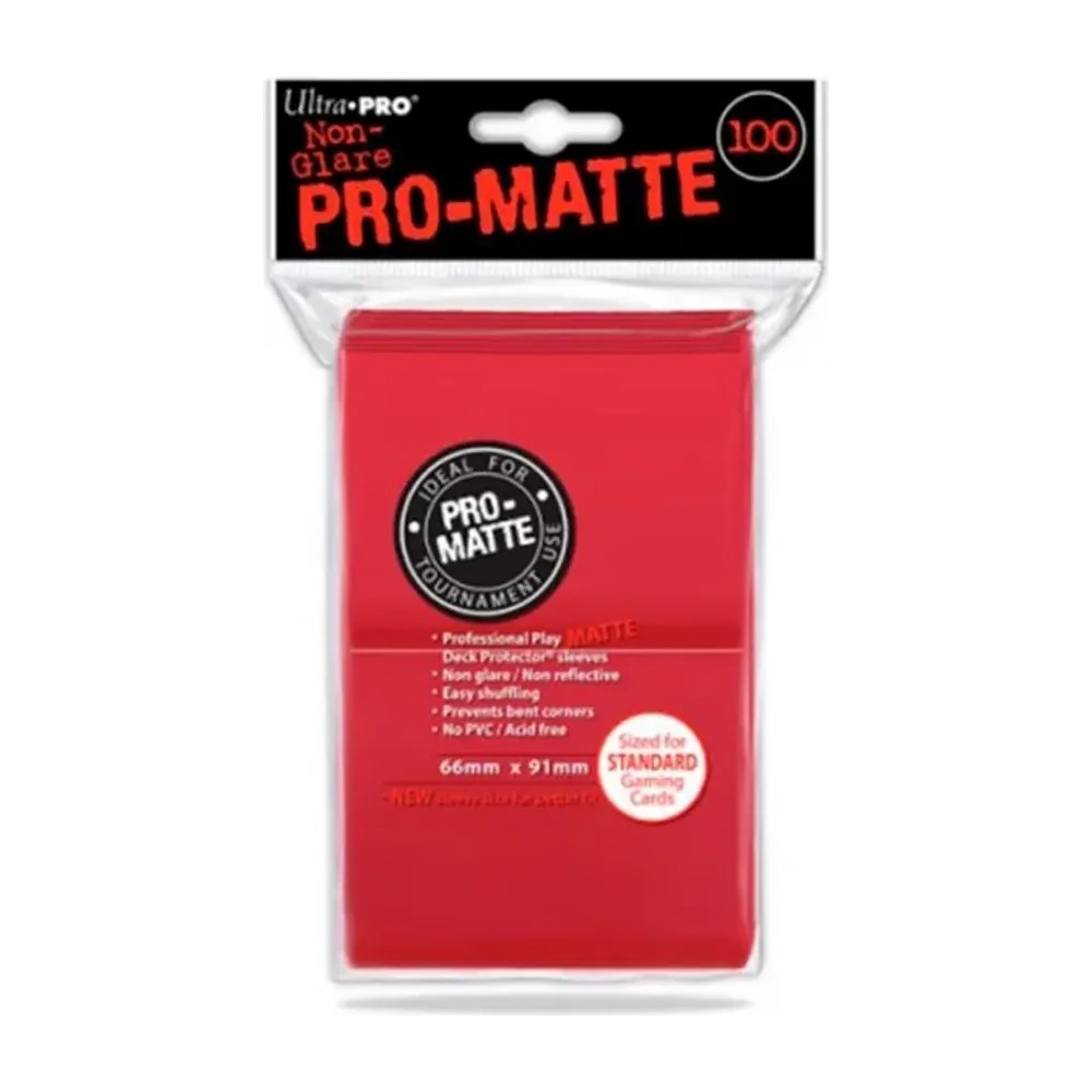 Fundas Standard Pro Matte Rojo (100 fundas) Ultra Pro.