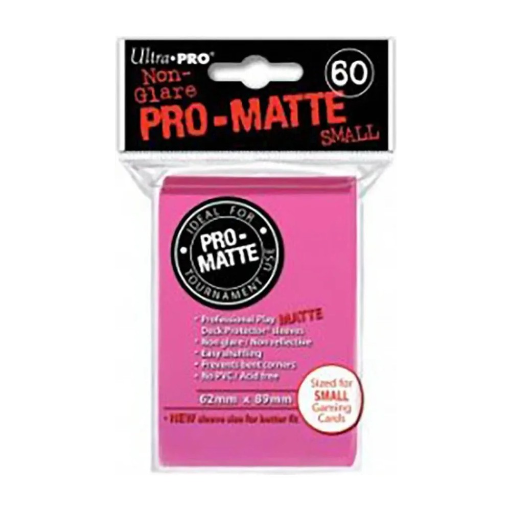 Fundas Small 62mm x 89mm Pro Matte Rosa Brillante (60 fundas) Ultra Pro.