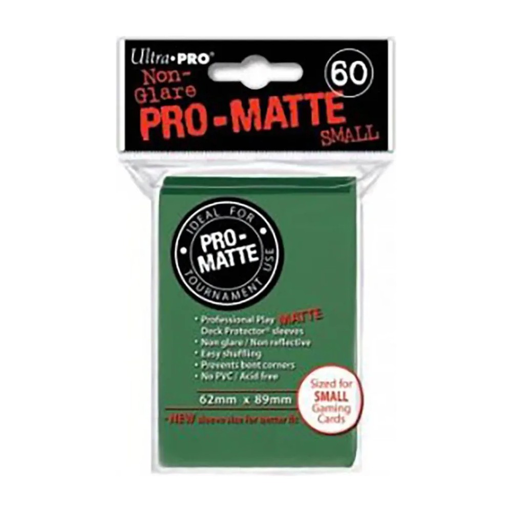 Fundas Small 62mm x 89mm Pro Matte Verde (60 fundas) Ultra Pro.