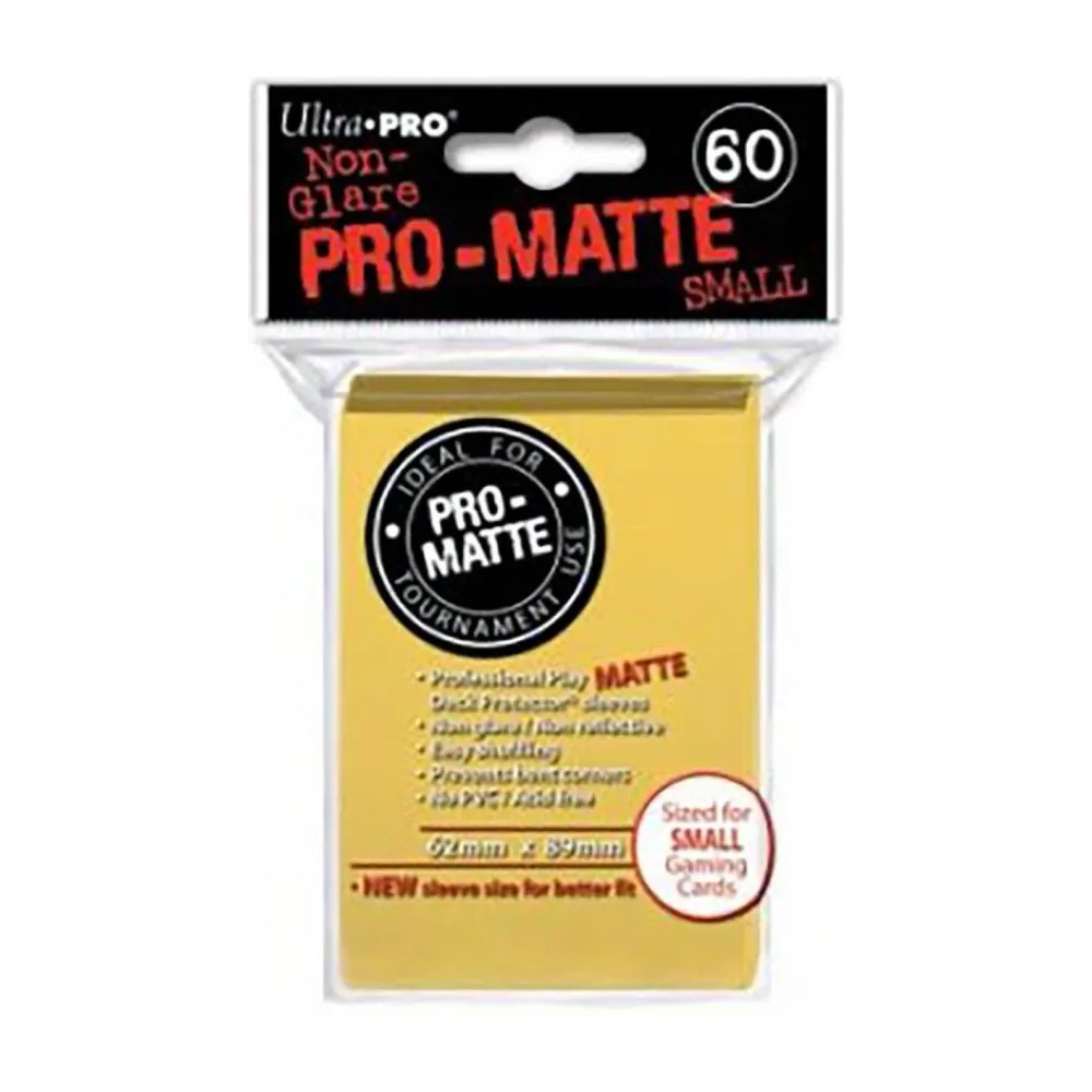 Fundas Small 62mm x 89mm Pro Matte Amarillo (60 fundas) Ultra Pro.