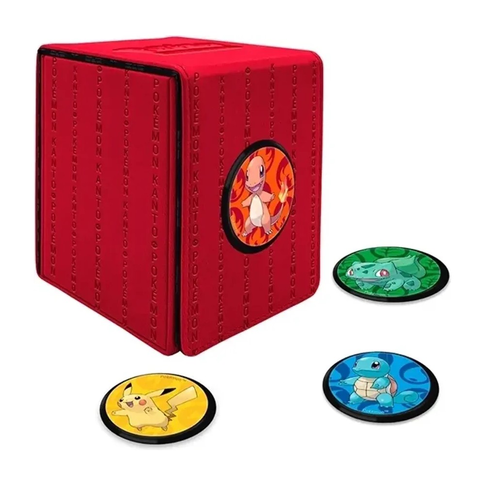 Caja de mazo Alcove Click Deck Box Kanto Pokémon Rojo Ultra Pro
