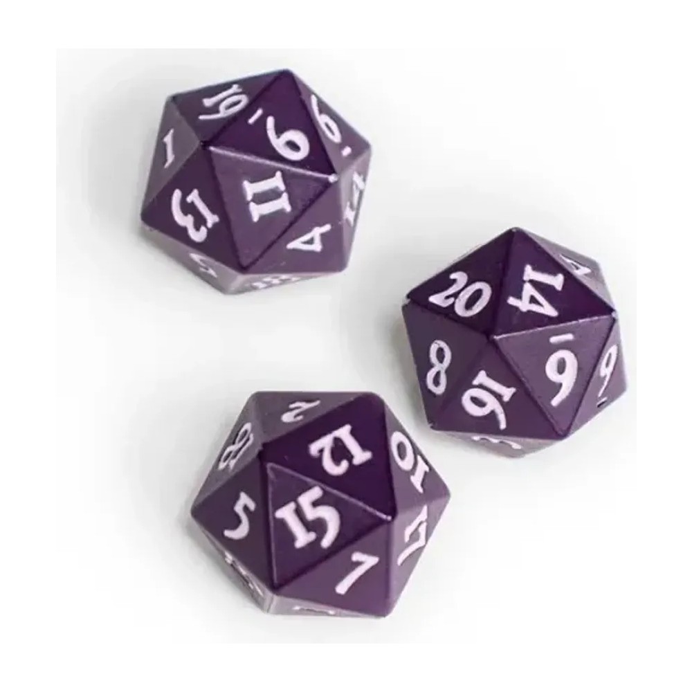 Dados Vivid Heavy Metal D20 Dice (2 unidades) — Midnight Plum
