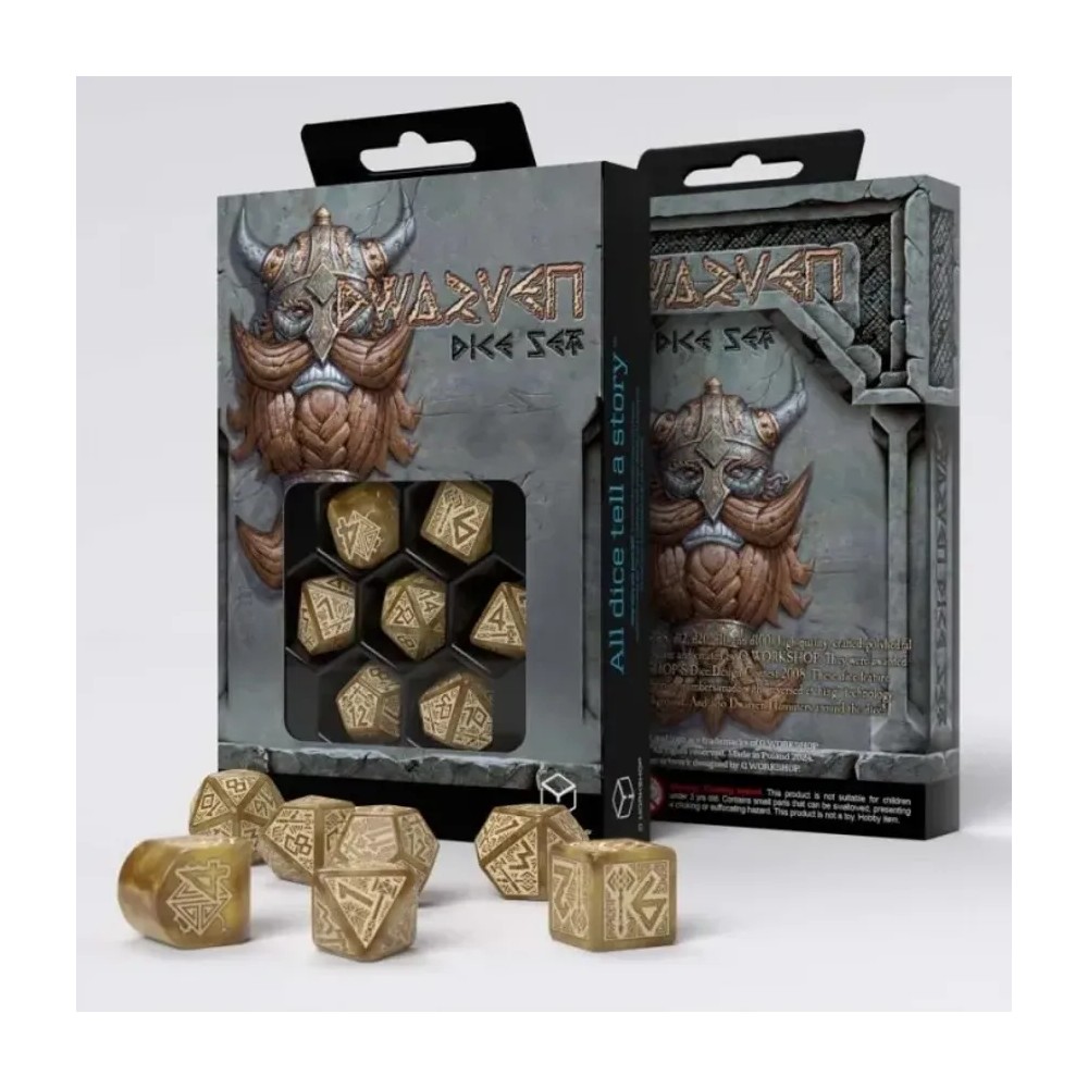 Dados Dwarven en Dorado (7 unidades)