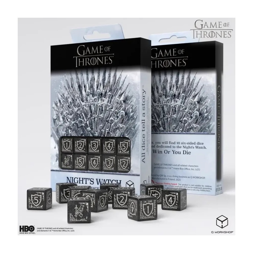 Dados Night's Watch 10xD6 (10 unidades) Juego de Tronos