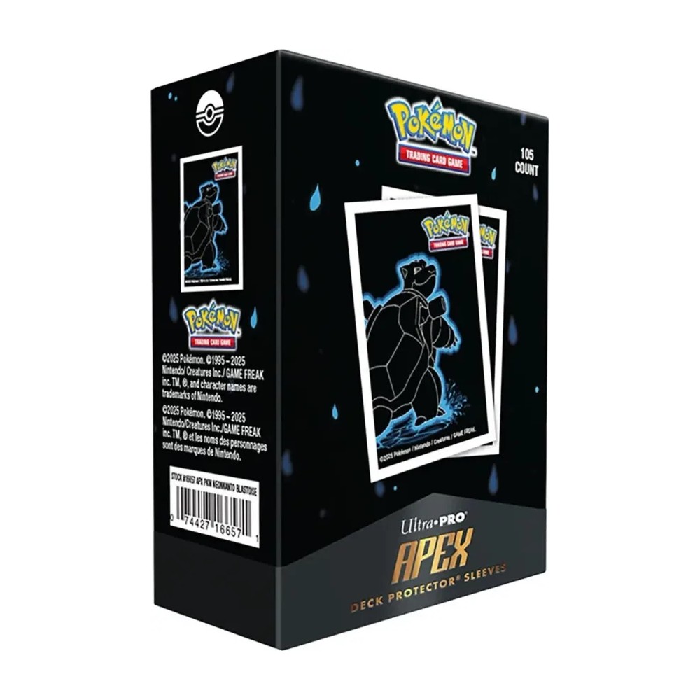 Fundas Standard 105ct Apex Deck Protector Sleeves Blastoise Neon Kanto Pokémon