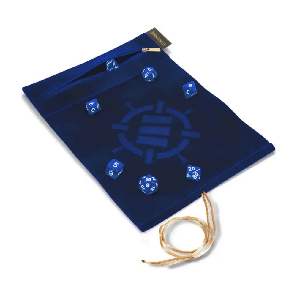 Estuche “Roll on a Scroll con Juego de 7 Dados Acrílicos (Azul)