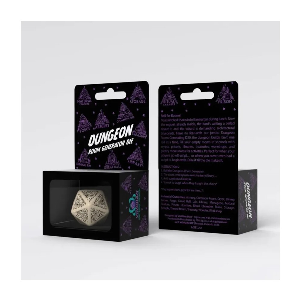 Dado Dungeon Generator Beige y Negro