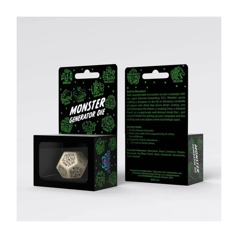 Dado Monster Generator Beige y Negro
