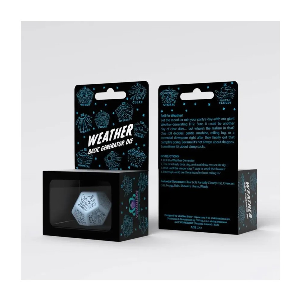 Dado Weather Generator Azul y Negro