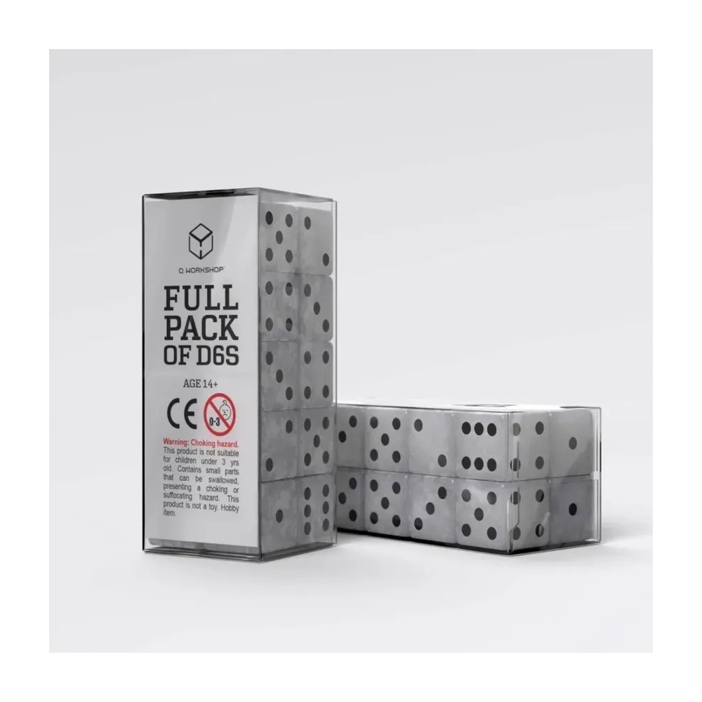 Dados Full Pack of D6s Gris y Negro (20 unidades)
