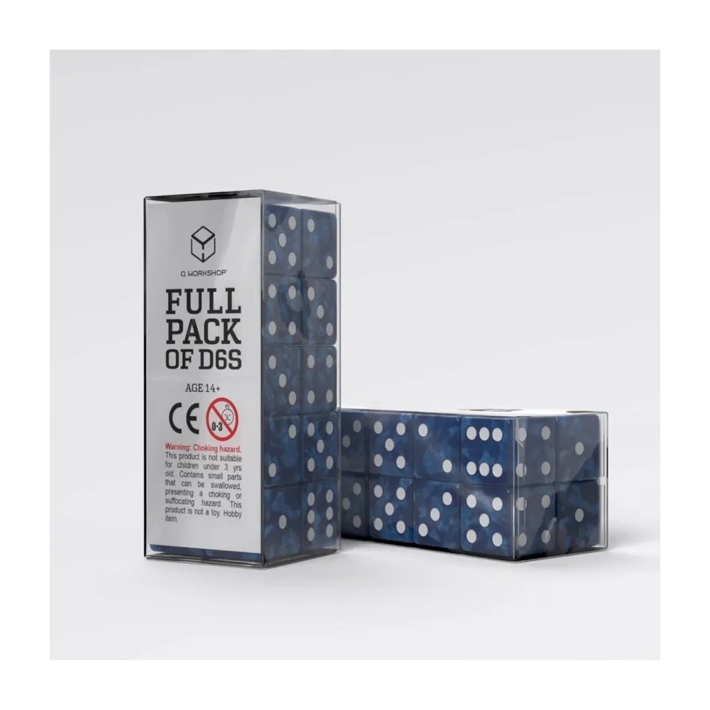 Dados Full Pack of D6s Azul y Blanco (20 unidades)