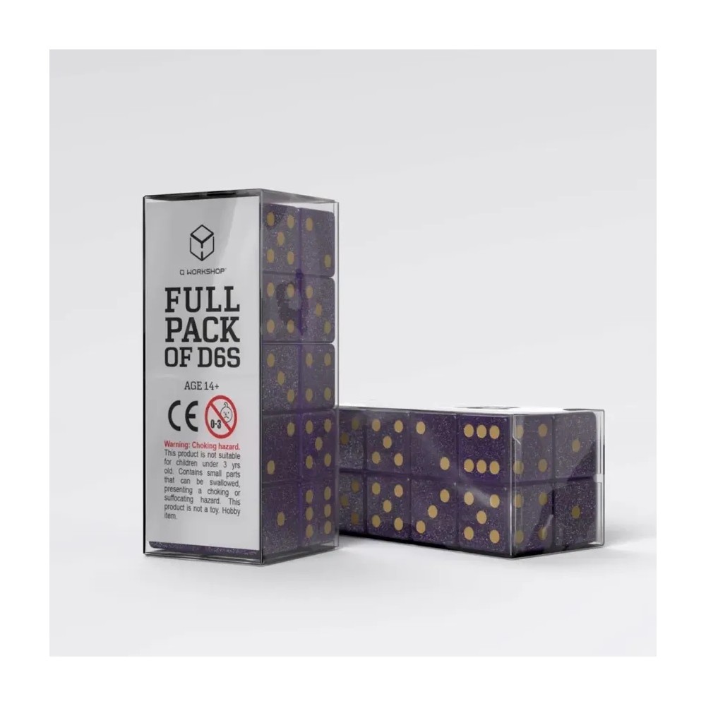 Dados Full Pack of D6s Morado y Oro (20 unidades)