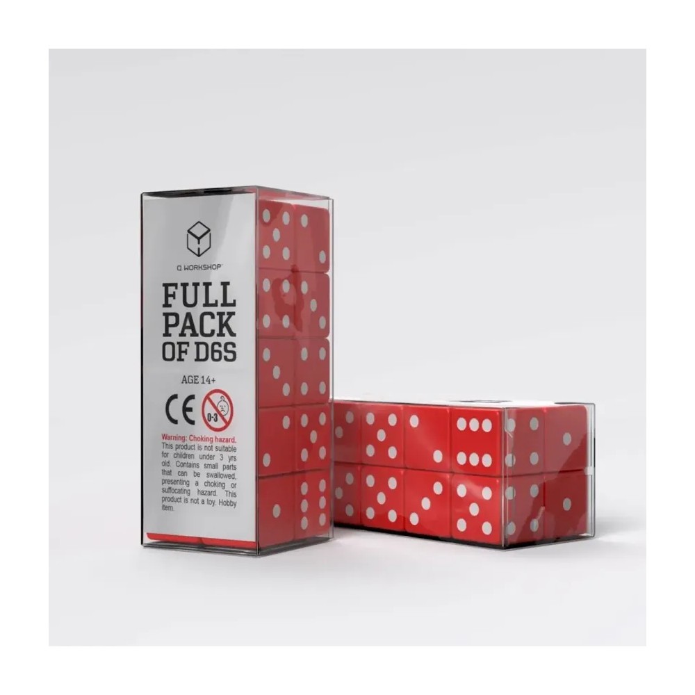 Dados Full Pack of D6s Rojo y Blanco (20 unidades)