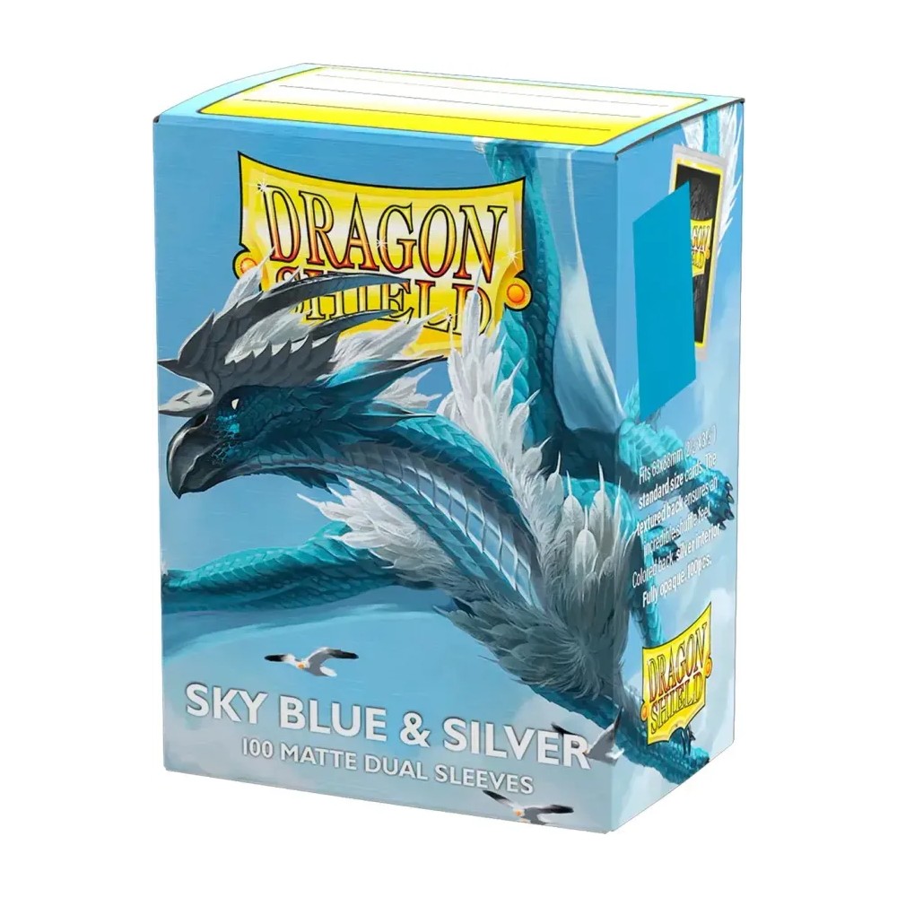 Fundas Standard Matte Dual (100 unidades) Sky Blue & Silver