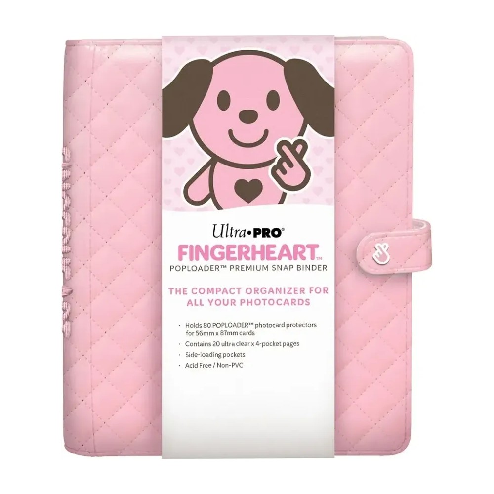 Premium Snap Binder Carpeta con Cierre a Presión Fingerheart Blush Poploader