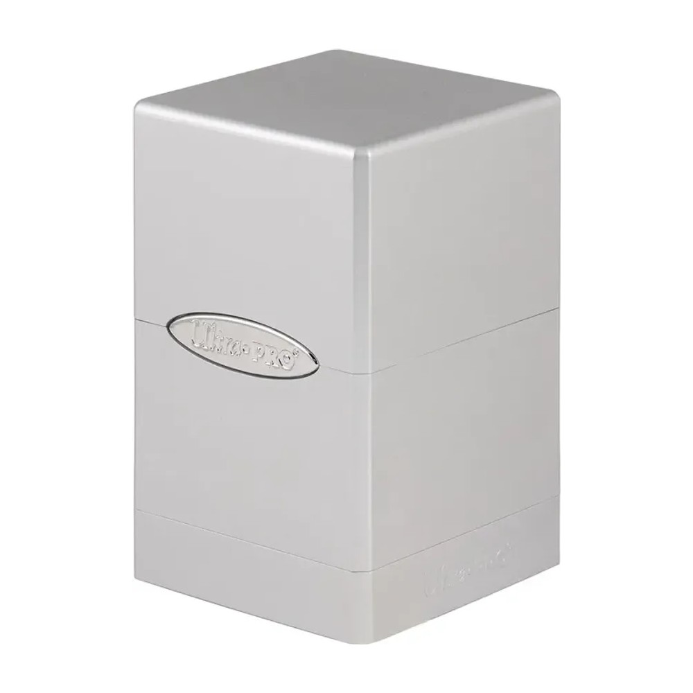 Caja de mazo Satin Tower Deck Box Plateado Ultra Pro.