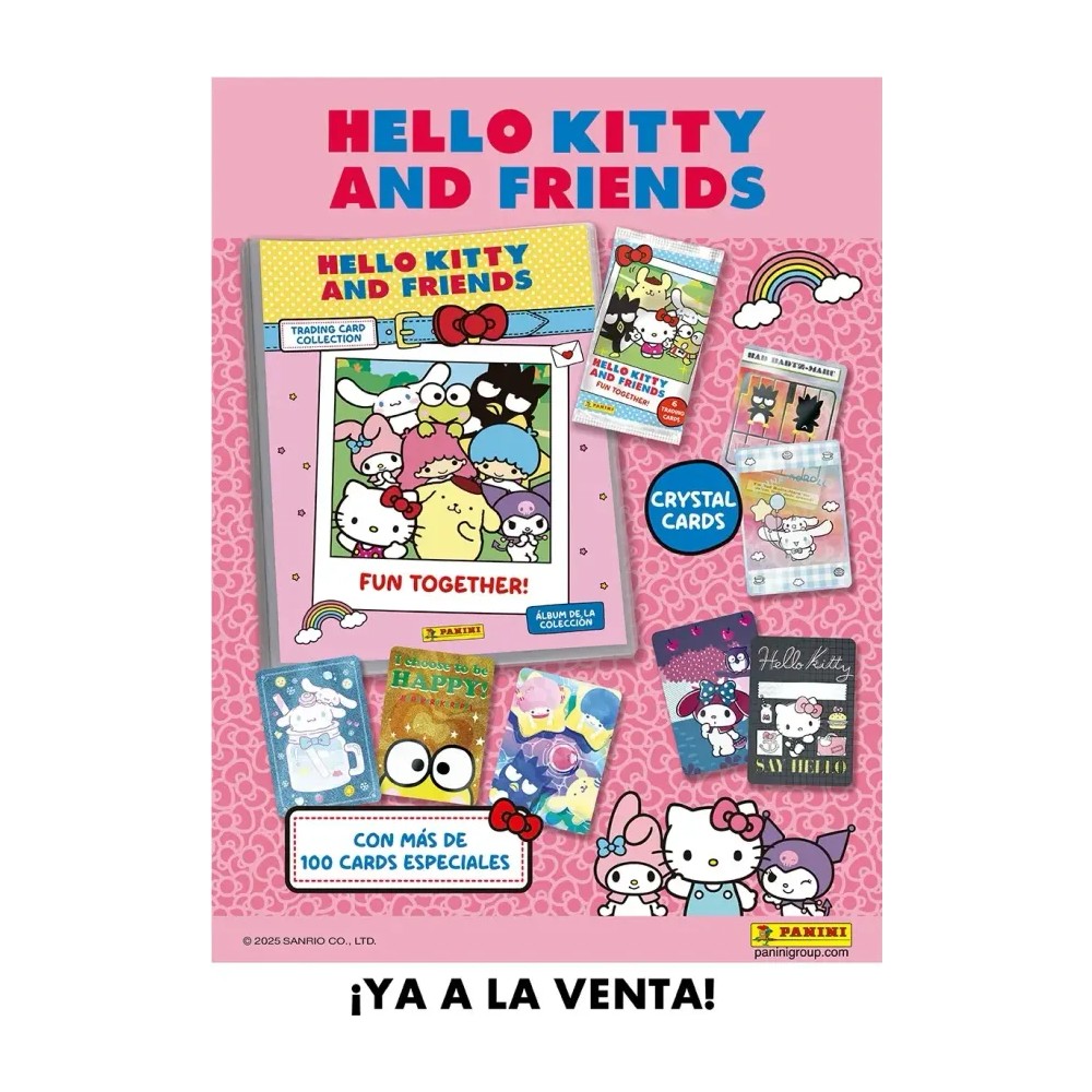 Cartón (Archivador + 4 sobres) Hello Kitty and Friends Sanrio — Panini Cromos